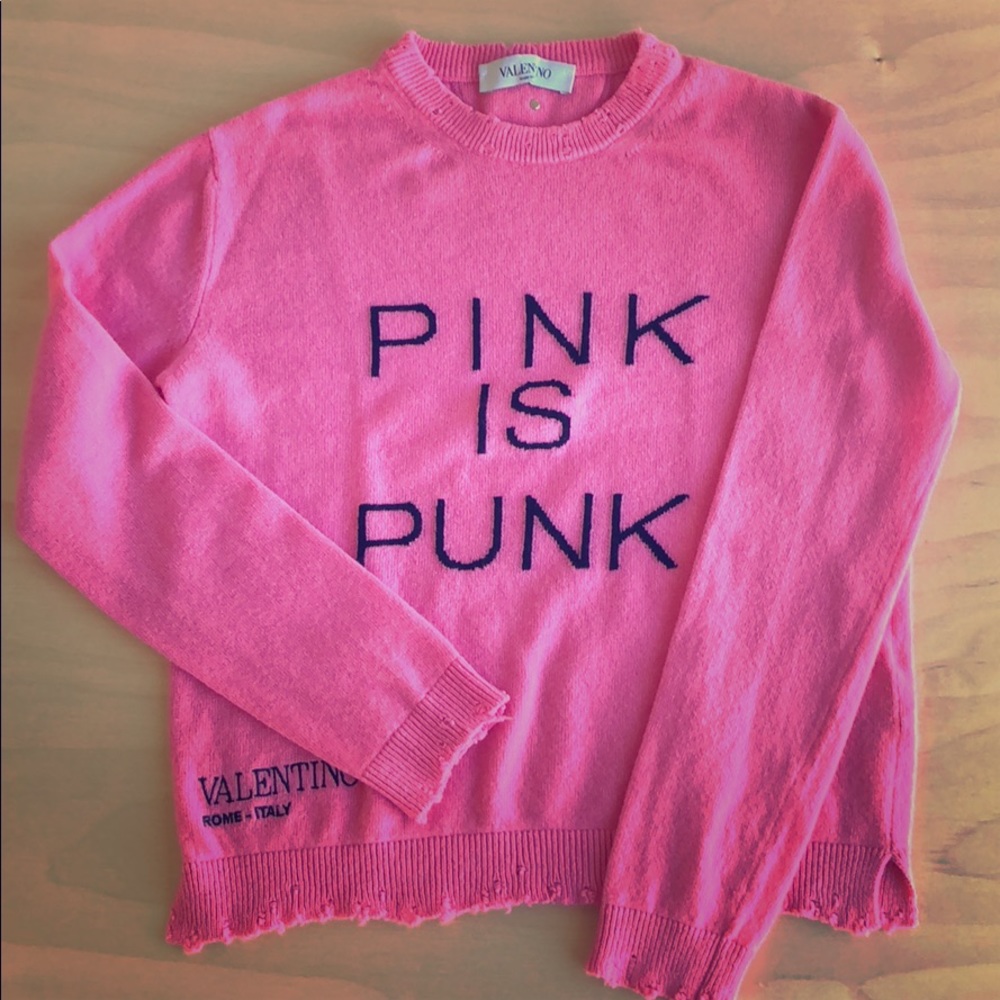 Valentino PINK IS PUNK sweater $1290 RETAIL